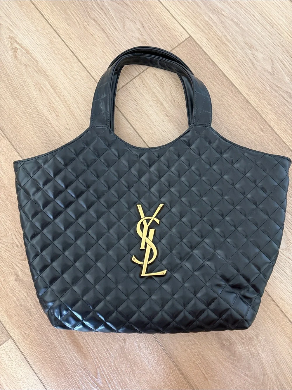 Black Quilted Tote Bag